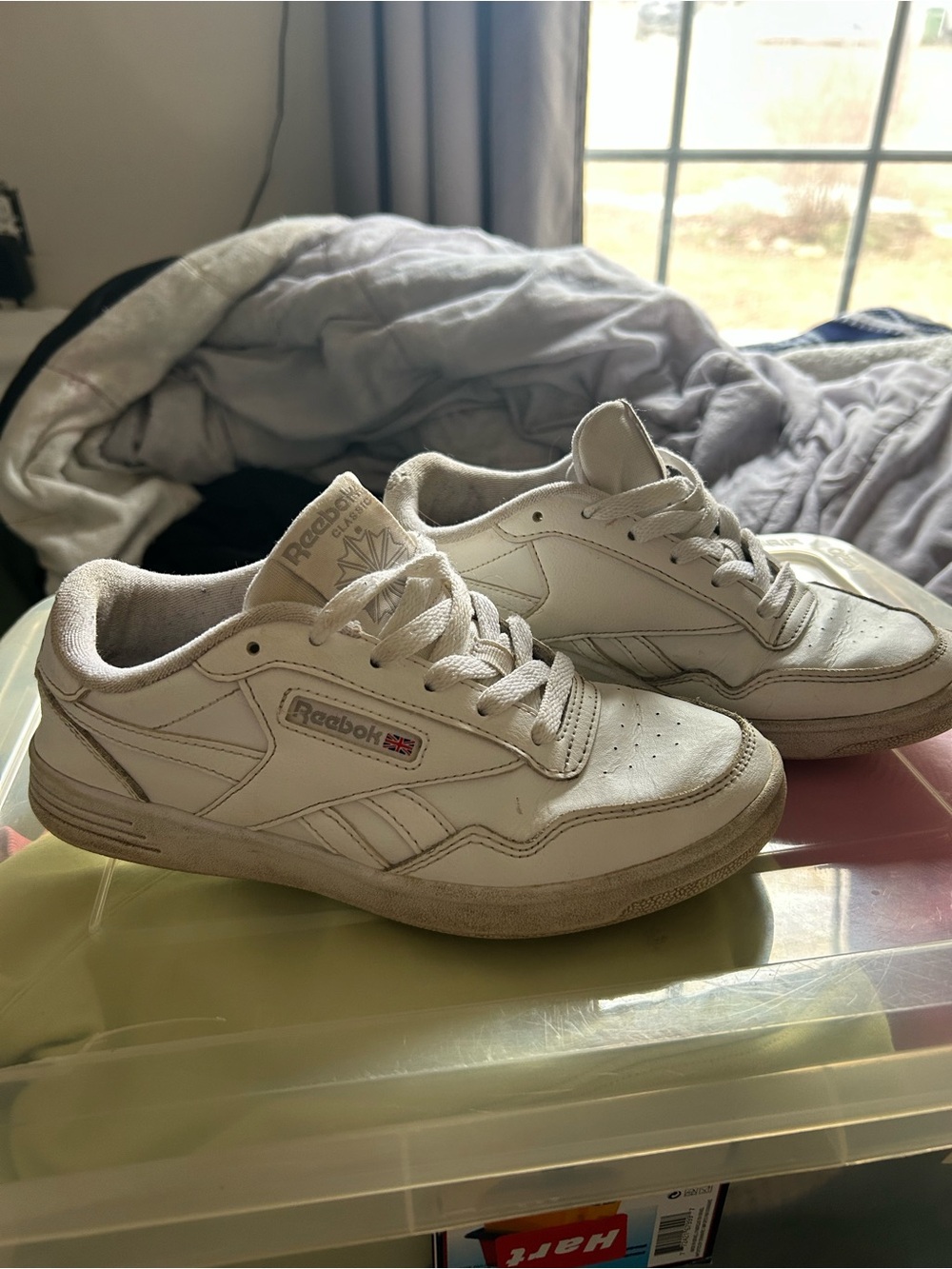 Reebok White Leather Low-Top Sneakers